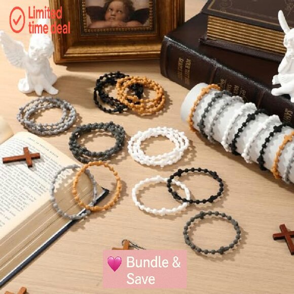 30-Piece Silicone Cross Bracelet Set for Women Men, Religious Faith Gift - Picture 6 of 8